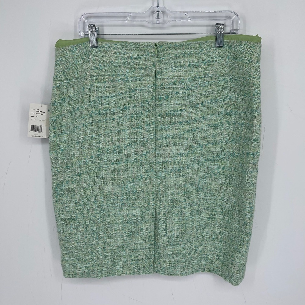 Axcess NWT Women's Green Tweed Textured Career Office Pencil Skirt Plus Size 16 - Picture 2 of 7